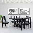 Conjunto Sala De Jantar Mesa Extensível 105/148 Tampo Vidro 0