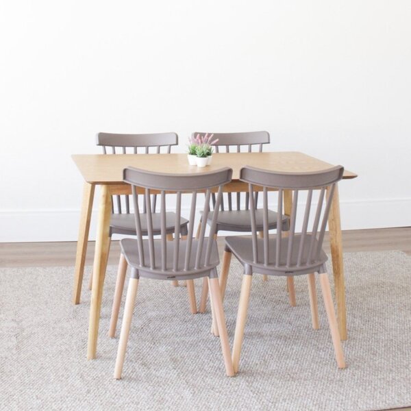 Conjunto Sala De Jantar Mesa Finlândia 120x75cm Com 4 Cadeira