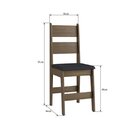 Conjunto Sala De Jantar Mesa Fixa Com 4 Cadeiras Ameixa Negra