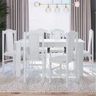 Conjunto Sala De Jantar Mesa Fixa Com 6 Cadeiras Branco