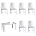 Conjunto Sala De Jantar Mesa Fixa Com 6 Cadeiras Branco