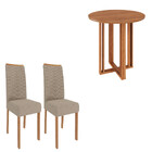 Conjunto Sala De Jantar Mesa Flora 4 Cadeiras Em Mdf Clarice