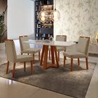 Conjunto Sala De Jantar Mesa Floripa E 4 Cadeiras Pérola Made