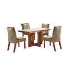 Conjunto Sala De Jantar Mesa Frisa E 4 Cadeiras Esparta  Cast