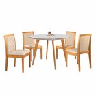 Conjunto Sala De Jantar Mesa Godam 110cm Com 4 Cadeiras Berli