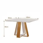 Conjunto Sala De Jantar Mesa Grécia 1,20x0,80m Tampo Vidro/md