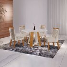 Conjunto Sala De Jantar Mesa Grécia 4 Cadeiras Atena Cinamomo