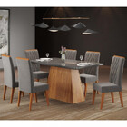 Conjunto Sala De Jantar Mesa Guaruja 6 Cadeiras Cristal Viero