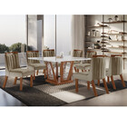 Conjunto Sala De Jantar Mesa Harpa 8 Cadeiras Lottus Tampo Md
