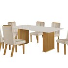 Conjunto Sala De Jantar Mesa Imperatriz 1,80x0,90 Com 06 Cade