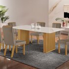 Conjunto Sala De Jantar Mesa Imperatriz 1,80x0,90 Com 06 Cade