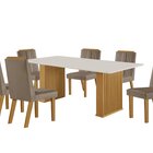 Conjunto Sala De Jantar Mesa Imperatriz 1,80x0,90 Com 06 Cade