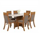 Conjunto Sala De Jantar Mesa Impressione 6 Cadeiras Roma Viero