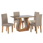 Conjunto Sala De Jantar Mesa Inovare 120x80cm Tampo Vidro/mdp