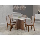 Conjunto Sala De Jantar Mesa Iza 120cmx80cm Tampo Vidro/mdp C