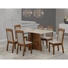 Conjunto Sala De Jantar Mesa Iza 150cm Tampo Vidro/mdp Com 6