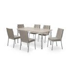 Conjunto Sala De Jantar Mesa Iza New Tampo Mdf/vidro 6 Cadeir