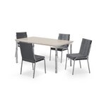 Conjunto Sala De Jantar Mesa Iza Tampo Mdf/vidro Com 4 Cadeir