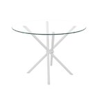 Conjunto Sala De Jantar Mesa Jade 90cm Tampo Vidrocom 4 Cadei