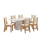 Conjunto Sala De Jantar Mesa Jordania Com 6 Cadeiras Sol  Off