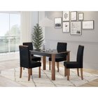 Conjunto Sala De Jantar Mesa Julia 120x80cm Tampo Vidro/mdf C