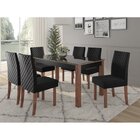 Conjunto Sala De Jantar Mesa Julia 160x90cm Tampo Vidro/mdf C