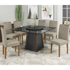 Conjunto Sala De Jantar Mesa Julia Tampo Giratório E 6 Cadeir