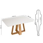 Conjunto Sala De Jantar Mesa Kiara 160x90cm Tampo Vidro/mdf C