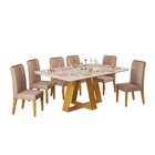 Conjunto Sala De Jantar Mesa Kiara 170cm Tampo Mdf Pintura Qu