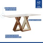 Conjunto Sala De Jantar Mesa Laguna Tampo Slim Plus Vidro 120