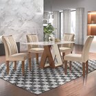 Conjunto Sala De Jantar Mesa Laguna Tampo Slim Plus Vidro 120