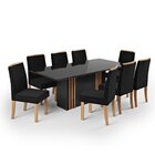 Conjunto Sala De Jantar Mesa Lara 2000 Tampo Vidro Canto Arre