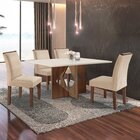 Conjunto Sala De Jantar Mesa Laura Tampo Dakota Plus 120x80cm