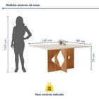 Conjunto Sala De Jantar Mesa Laura Tampo Dakota Plus 160x80cm