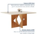 Conjunto Sala De Jantar Mesa Laura Tampo Dakota Plus 160x80cm