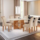 Conjunto Sala De Jantar Mesa Laura Tampo Dakota Plus 160x80cm
