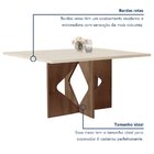 Conjunto Sala De Jantar Mesa Laura Tampo Dakota Plus 160x80cm