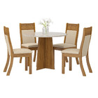 Conjunto Sala De Jantar Mesa Lavinia E 4 Cadeiras Roma Viero