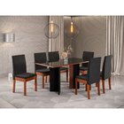 Conjunto Sala De Jantar Mesa Lia Tampo Vidro Com 6 Cadeiras C