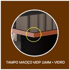 Conjunto Sala De Jantar Mesa Lia Tampo Vidro Com 6 Cadeiras C