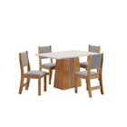 Conjunto Sala De Jantar Mesa Libia Com 4 Cadeiras Sol  Mel/bl