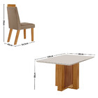 Conjunto Sala De Jantar Mesa Lisboa Com Tampo De Vidro 120cm