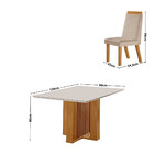 Conjunto Sala De Jantar Mesa Lisboa Com Tampo De Vidro 120cm