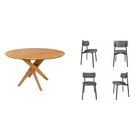 Conjunto Sala De Jantar Mesa Lisboa Madeira Maciça Com 4 Cade