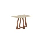 Conjunto Sala De Jantar Mesa Livia 120cm Tampo Vidro/mdf Com