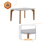 Conjunto Sala De Jantar Mesa Liz 120cm Com Vidro Canto Copo E