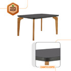 Conjunto Sala De Jantar Mesa Liz 120cm Com Vidro Canto Copo E