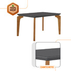 Conjunto Sala De Jantar Mesa Liz 120cm Com Vidro Canto Reto E