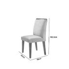 Conjunto Sala De Jantar Mesa Liz 120cm Com Vidro Canto Reto E