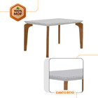 Conjunto Sala De Jantar Mesa Liz 120cm Com Vidro Canto Reto E